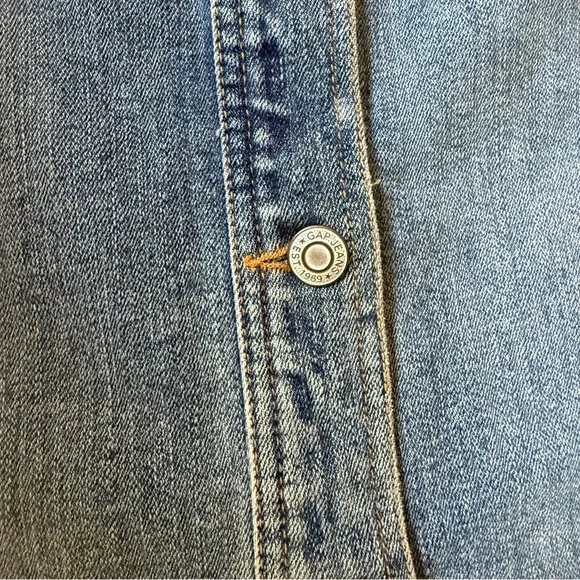 GAP Blue Button-Front Denim Maxi Skirt - Picture 3 of 6